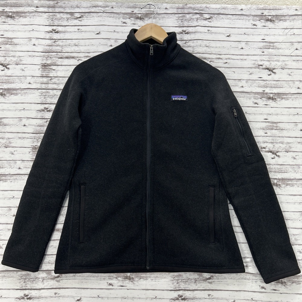 Patagonia Sweater Gorpcore Full Zip Black Fleece Women's Small Google Logo